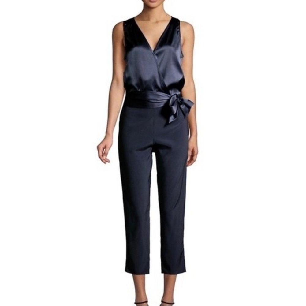 Ramy Brook Alvina Navy Silk Jumpsuit Small $465